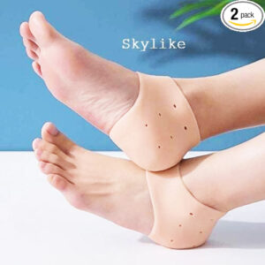Skylike Silicone Gel Heel Pad Socks for Pain Relief anti heel Swelling Pain Relief Dry Hard Cracked Heels